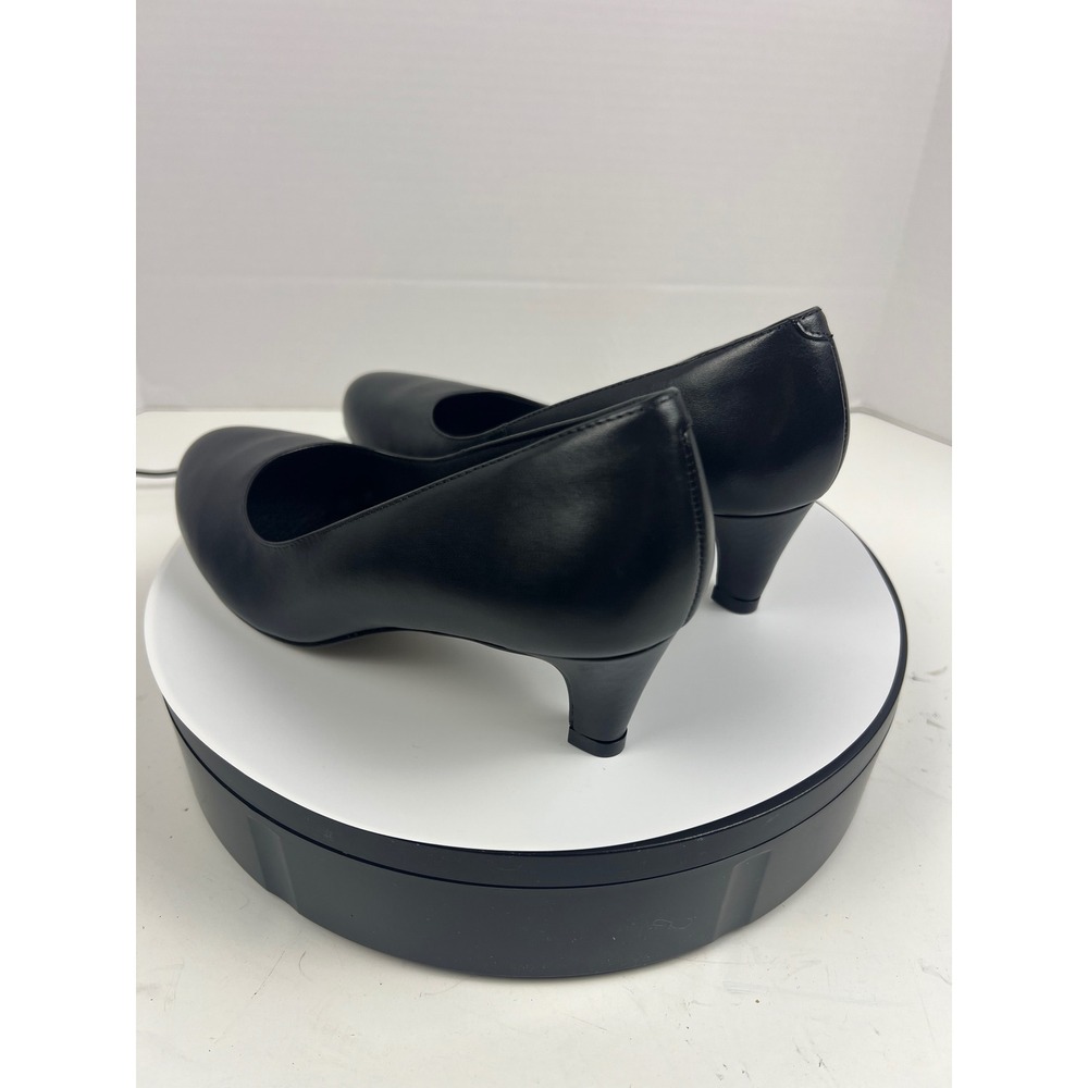 Walking Cradles Womens Black Leather Pumps 7.5 Wide Arch Support Comfort Heel - Picture 5 of 17